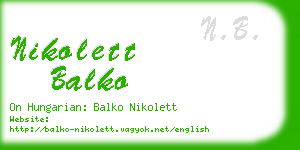 nikolett balko business card